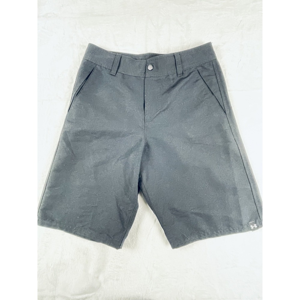 Under Armour Shorts Mens Tagged 27 Waist Black Loose Heatgear Pockets Belt Loops